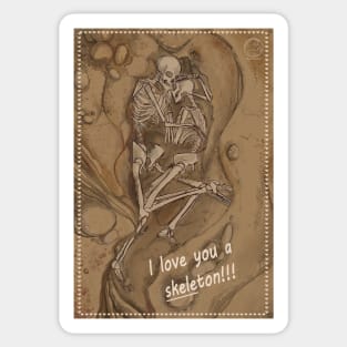 I love you a skeleton Sticker